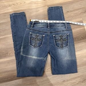 Y2K PAPAYA JEANS Back-Pocket Stretch Denim Jeans - Blue